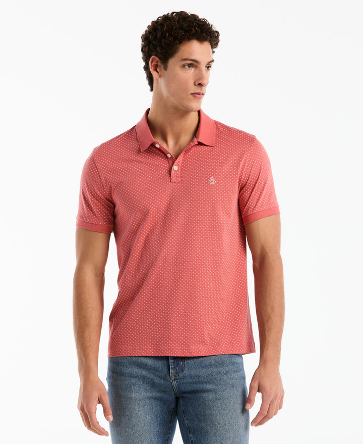 All-Over Diamond Ditsy Print Polo (Faded Rose) 