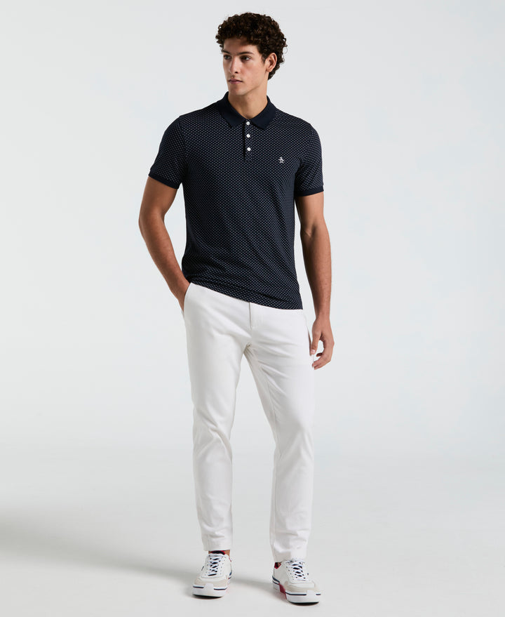All-Over Diamond Ditsy Print Polo (Dark Sapphire) 