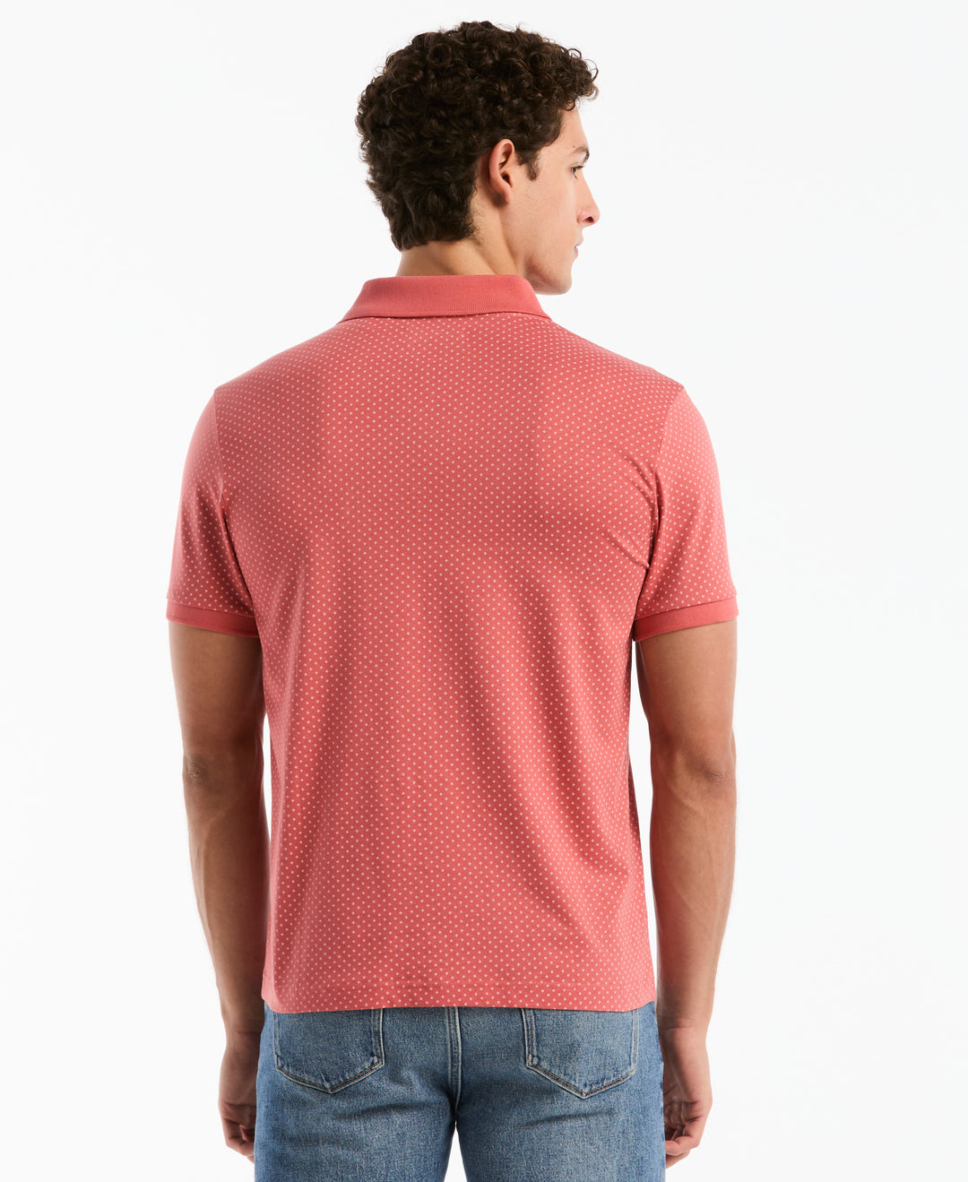 All-Over Diamond Ditsy Print Polo (Faded Rose) 