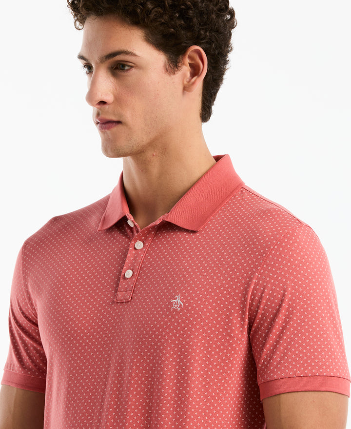 All-Over Diamond Ditsy Print Polo (Faded Rose) 