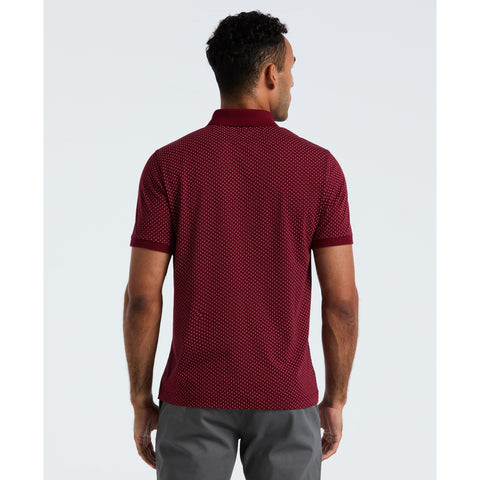 Diamond Ditsy Print Cotton Polo Shirt (Cabernet) 