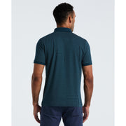 Diamond Ditsy Print Cotton Polo Shirt (Reflecting Pond) 