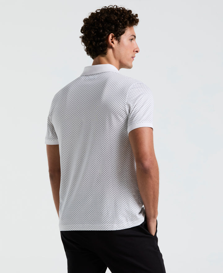 All-Over Diamond Ditsy Print Polo (Bright White) 