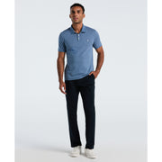 Diamond Ditsy Print Cotton Polo Shirt (Copen Blue) 