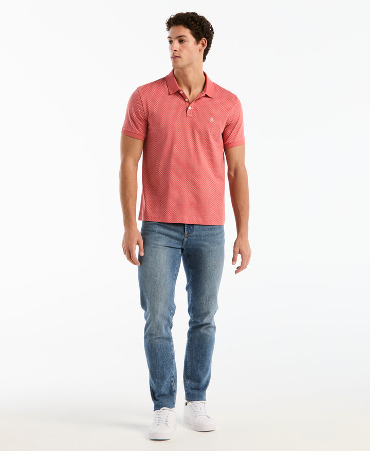 All-Over Diamond Ditsy Print Polo (Faded Rose) 