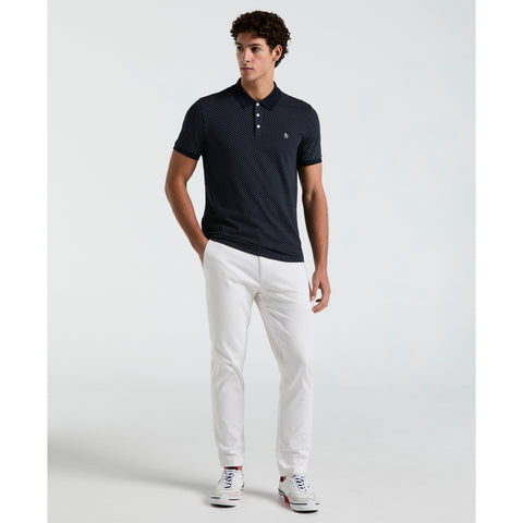 Jersey All-Over Diamond Ditsy Print Polo (Dark Sapphire) 