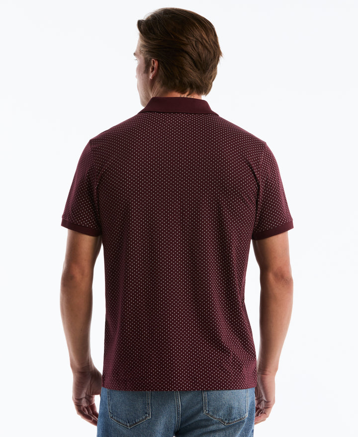 Diamond Ditsy Print Cotton Polo Shirt (Port Royale) 