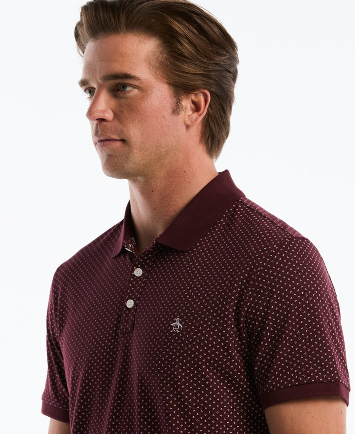 Diamond Ditsy Print Cotton Polo Shirt (Port Royale) 