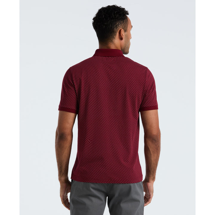 Diamond Ditsy Print Cotton Polo Shirt (Cabernet) 