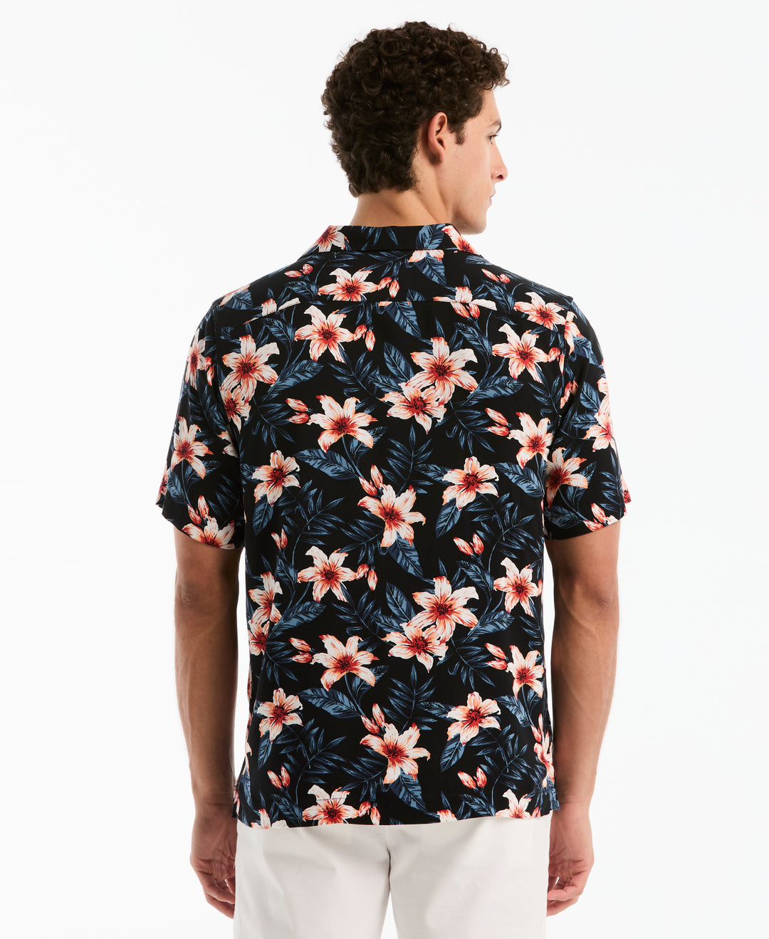 All-Over Floral Camp Shirt (True Black) 