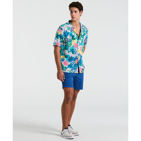 Floral Collage Print Shirt (Bright White) 