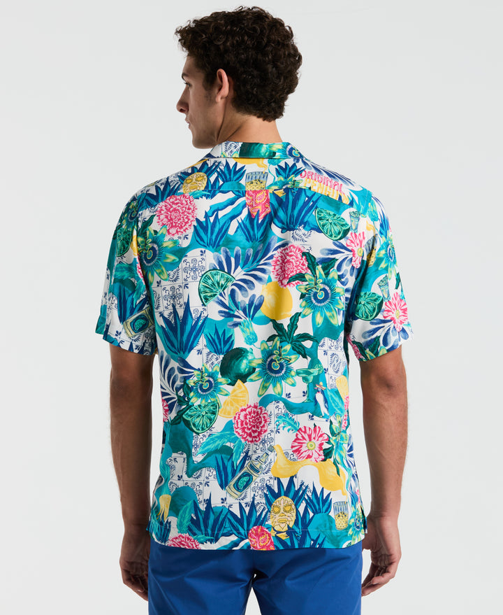 Floral Collage Print Shirt (Bright White) 