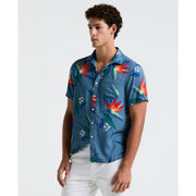 All-Over Floral Leaf Shirt (Copen Blue) 