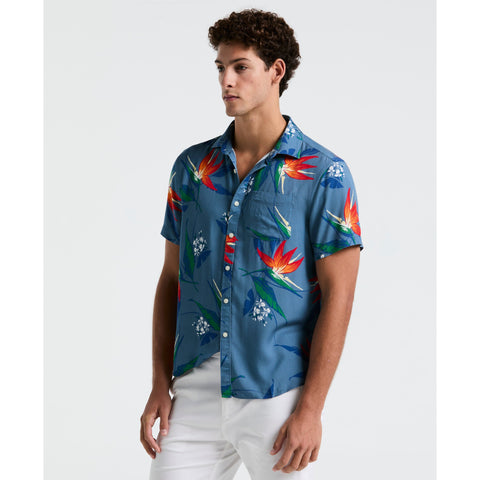 All-Over Floral Leaf Shirt (Copen Blue) 