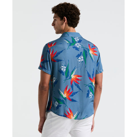 All-Over Floral Leaf Shirt (Copen Blue) 