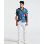 All-Over Floral Leaf Shirt (Copen Blue) 