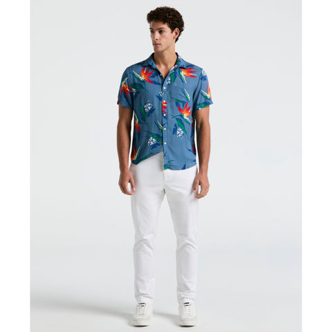 All-Over Floral Leaf Shirt (Copen Blue) 