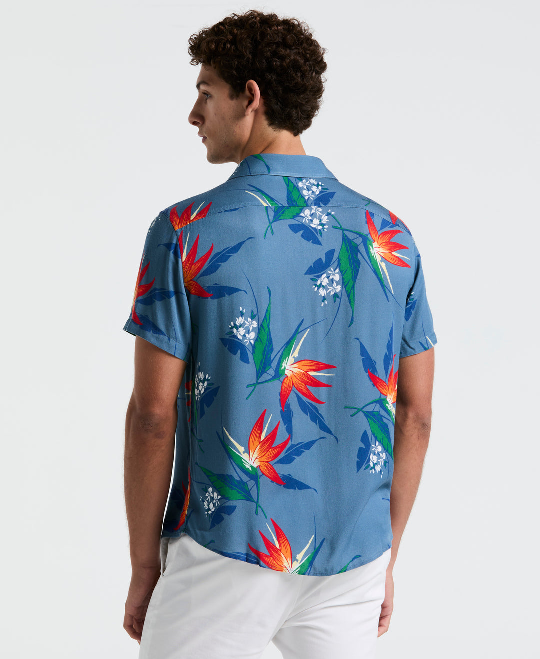 All-Over Floral Leaf Shirt (Copen Blue) 