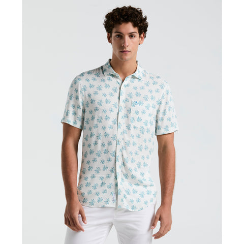 All-Over Floral Print Shirt (Bright White) 