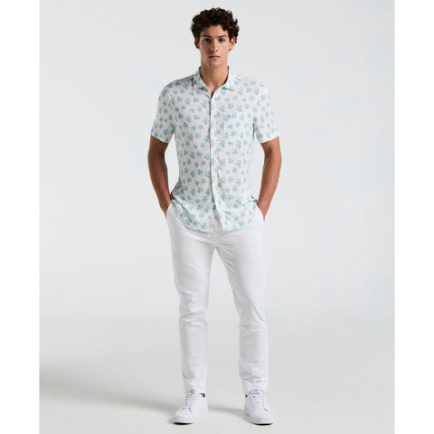 All-Over Floral Print Shirt (Bright White) 