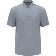 Short Sleeve All-Over Heritage Geo Print Polo (Mediterranian Blue) 