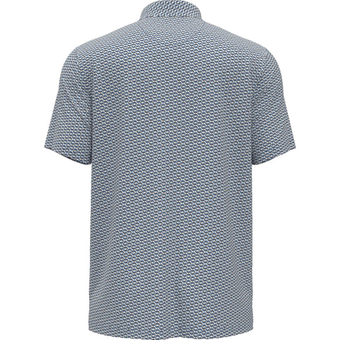 Short Sleeve All-Over Heritage Geo Print Polo (Mediterranian Blue) 