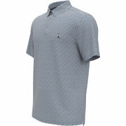 Short Sleeve All-Over Heritage Geo Print Polo (Mediterranian Blue) 