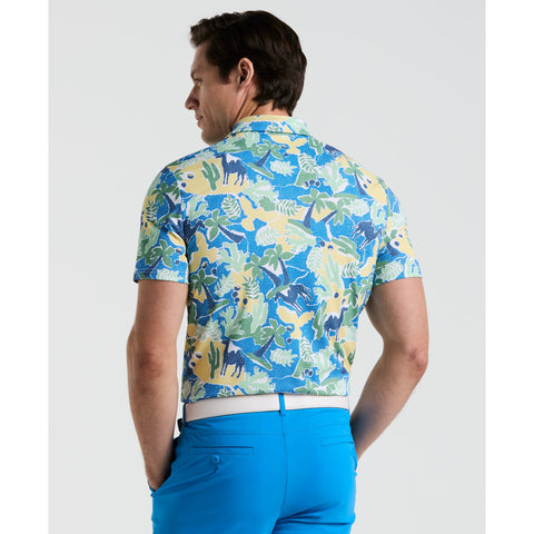 All Over Ibiza Print Earl Golf Polo Shirt (Bright White) 