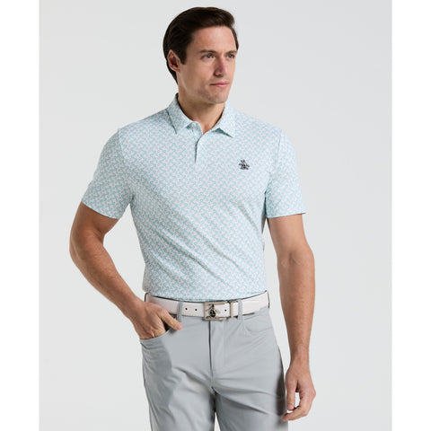 All Over Lifesaver Print Golf Polo Shirt (Bright White) 