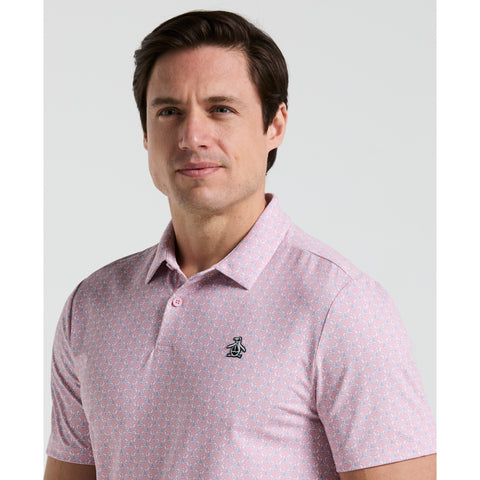 All Over Lifesaver Print Golf Polo Shirt (Charm Pink) 