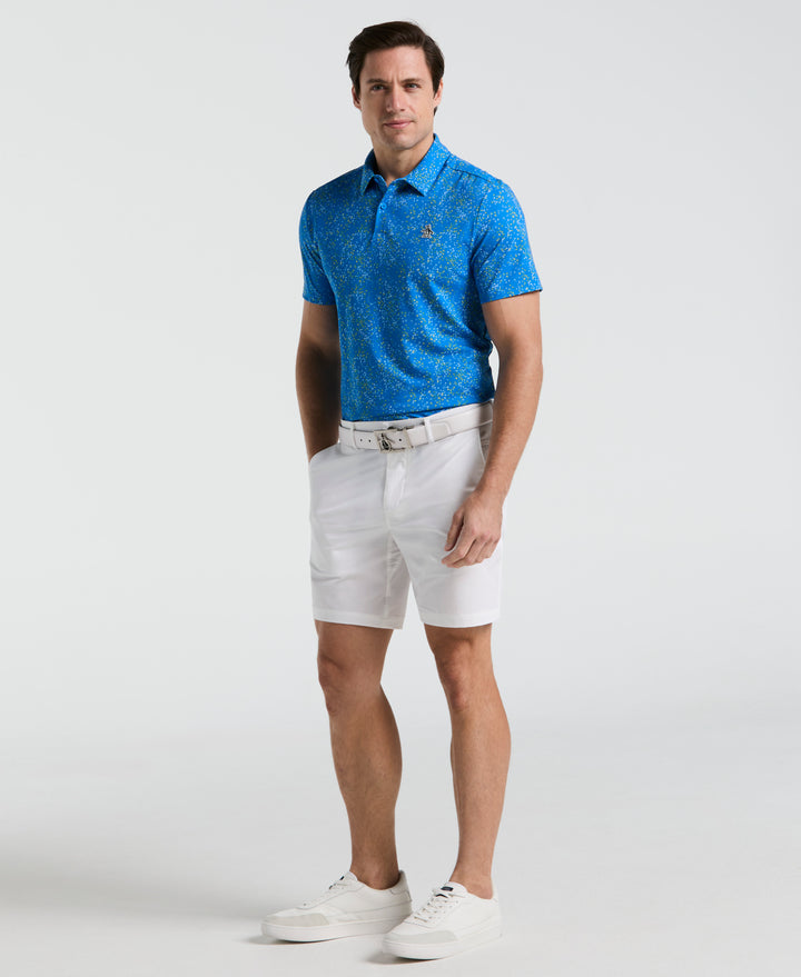 Micro Abstract Print Golf Polo (French Blue) 