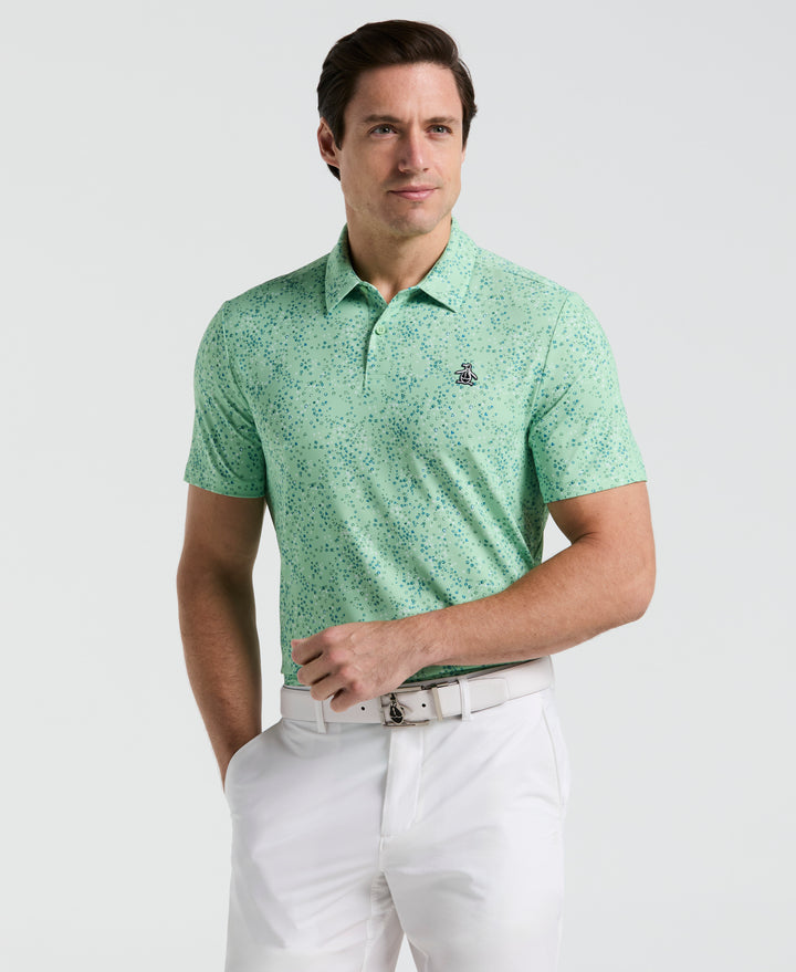 Micro Abstract Print Golf Polo (Sprucestone) 