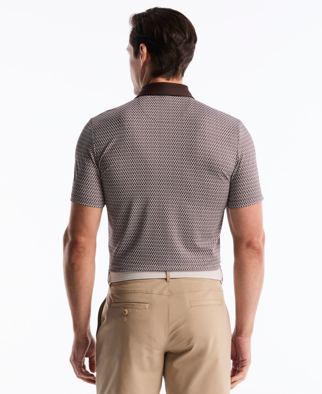 All-Over Micro Novelty Geo Golf Polo (Chocolate Torte) 