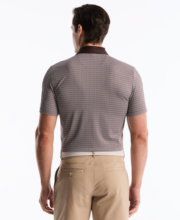 All-Over Micro Novelty Geo Golf Polo (Chocolate Torte) 
