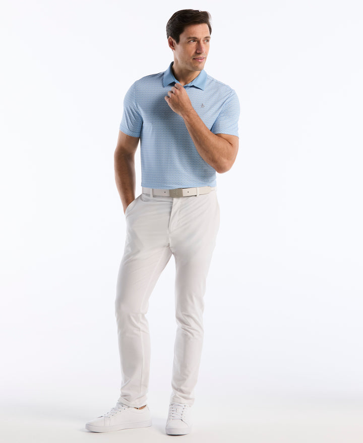 All-Over Micro Novelty Geo Golf Polo (Blissful Blue) 