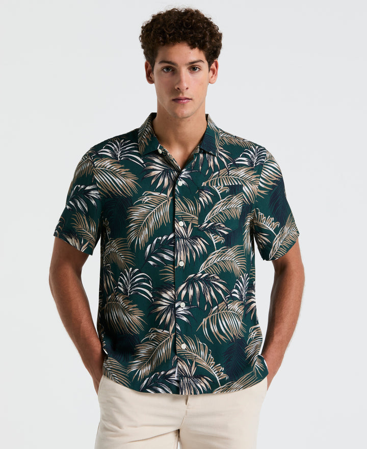 Camp All-Over Palm Leaf Shirt (June Bug) 