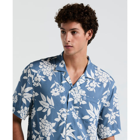 All-Over Palm Leaf Print Shirt (Copen Blue) 