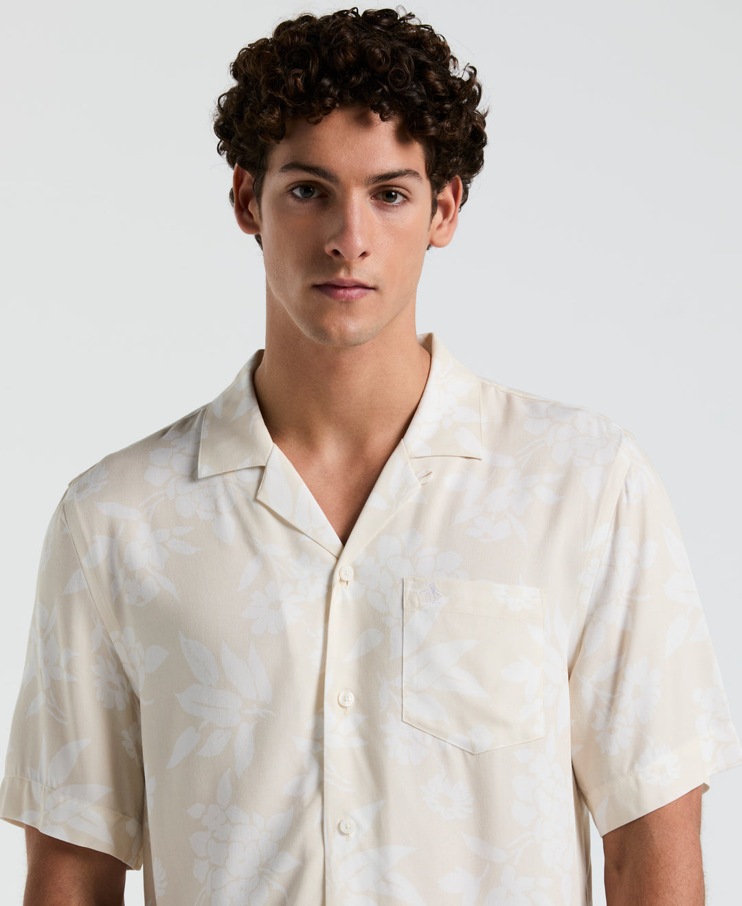 All-Over Palm Leaf Print Shirt (Birch) 