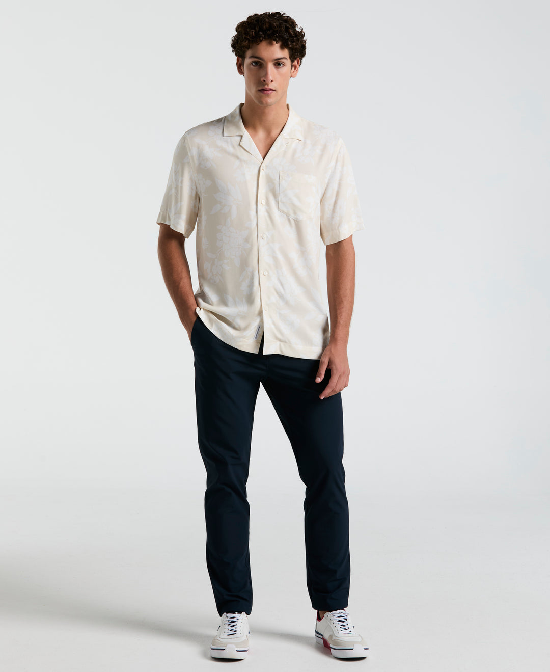 All-Over Palm Leaf Print Shirt (Birch) 