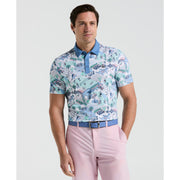 All Over Palm Springs Print Polo  (Bright White) 