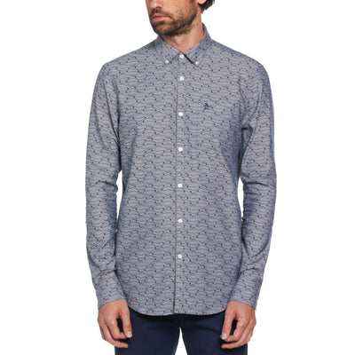 Allover Penguins Print Shirt (Dress Blues) 
