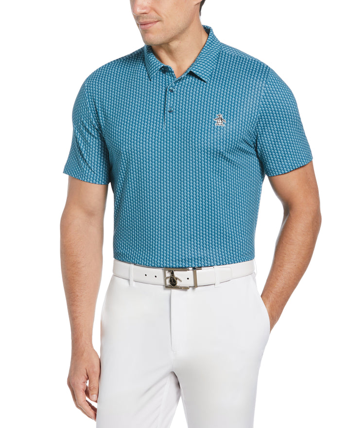 Allover Pete Print Short Sleeve Golf Polo Shirt (Corsair) 