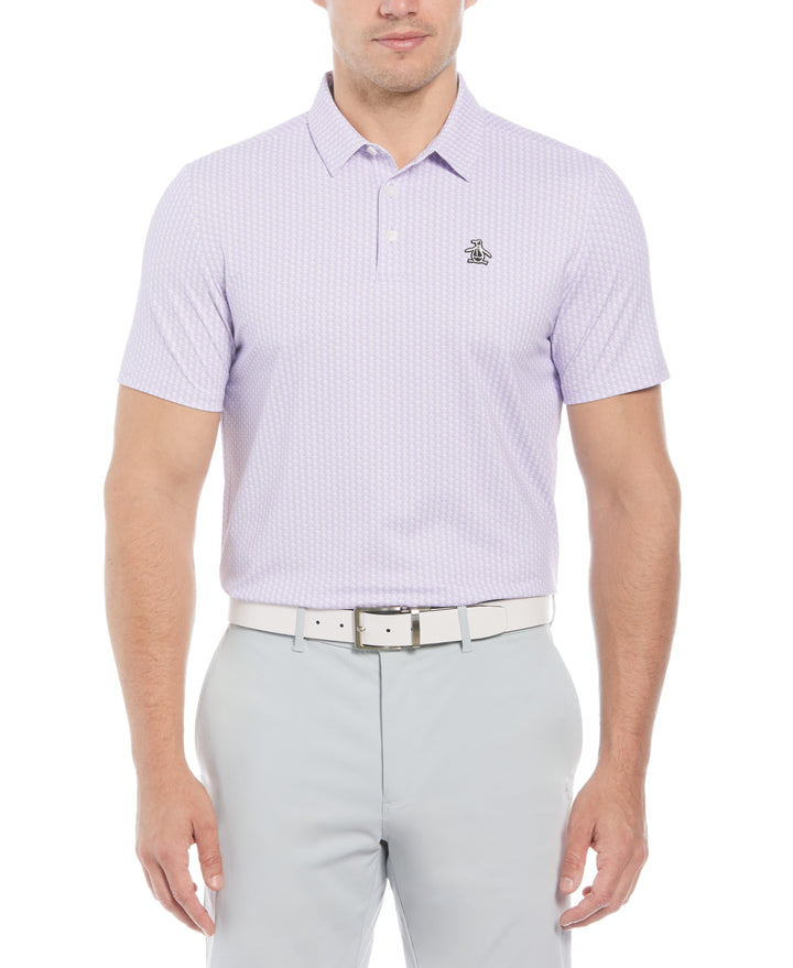 Allover Pete Print Short Sleeve Golf Polo Shirt (Lavender) 