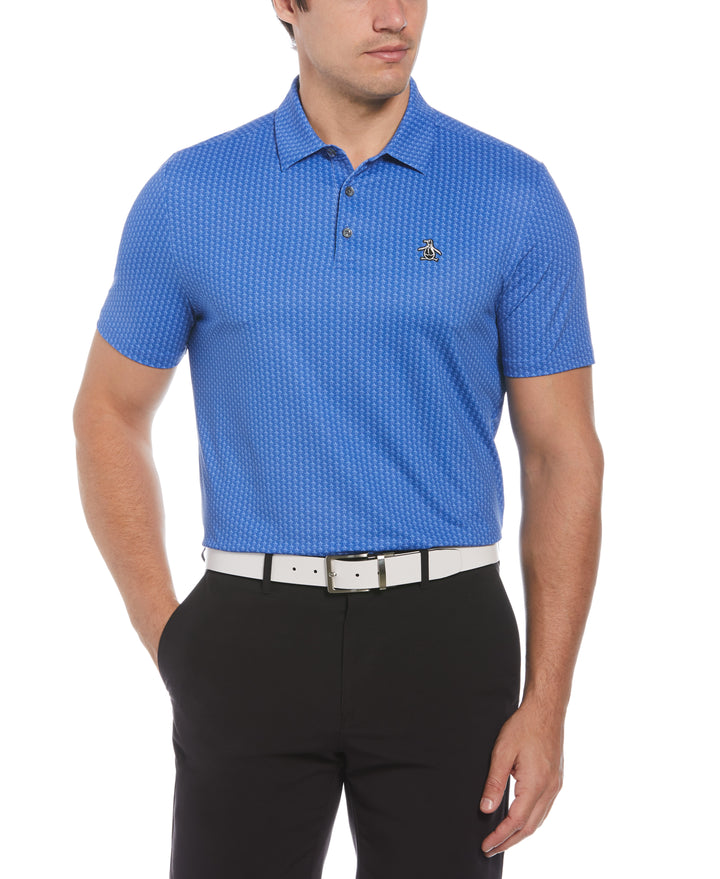 Allover Pete Print Short Sleeve Golf Polo Shirt (Nebulas) 