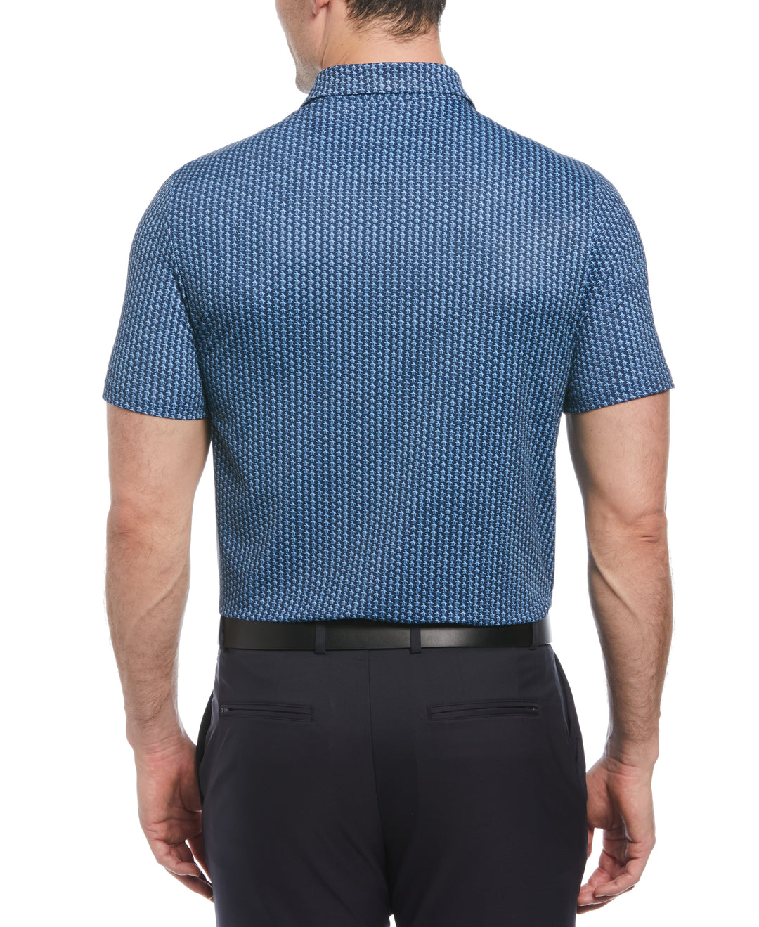 Allover Pete Print Short Sleeve Golf Polo Shirt (Black Iris) 