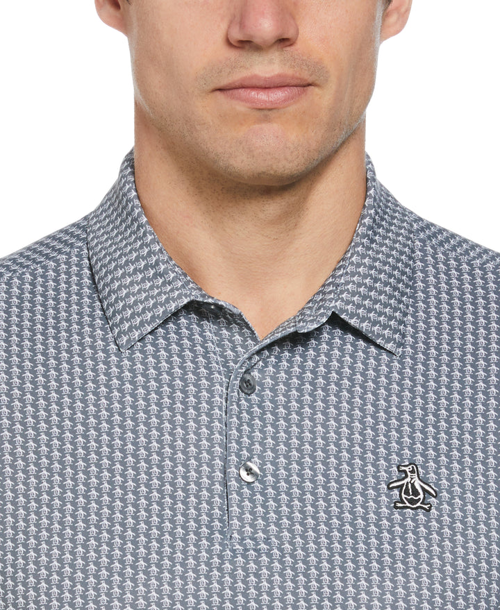 Allover Pete Print Short Sleeve Golf Polo Shirt (Quiet Shade) 