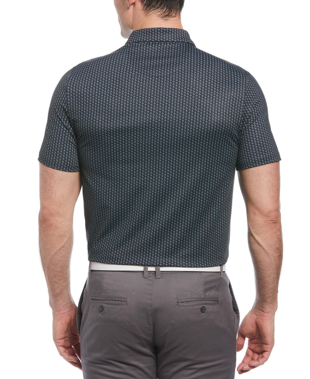 Allover Pete Print Short Sleeve Golf Polo Shirt (Caviar) 