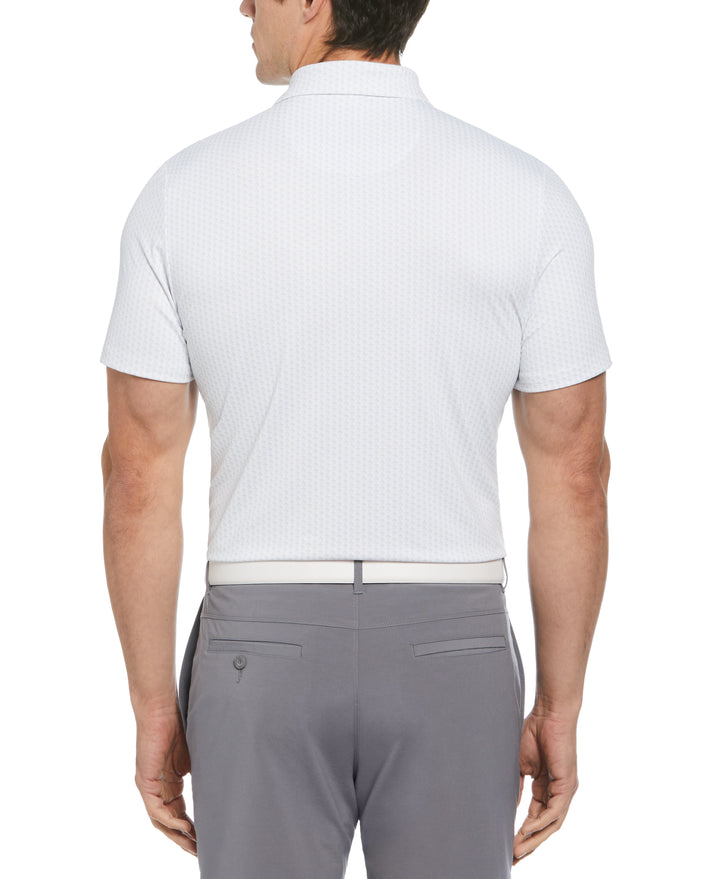 Allover Pete Print Short Sleeve Golf Polo Shirt (Bright White) 