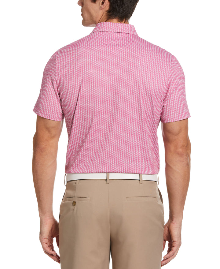 Allover Pete Print Short Sleeve Golf Polo Shirt (Rose Bouquet) 