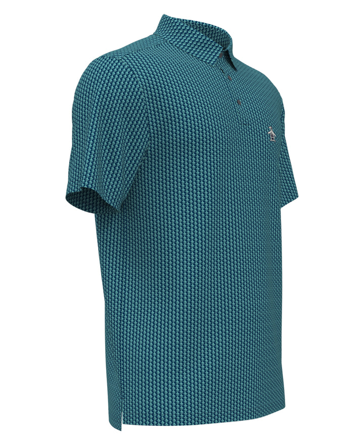 Allover Pete Print Short Sleeve Golf Polo Shirt (Blueberry Pancake) 